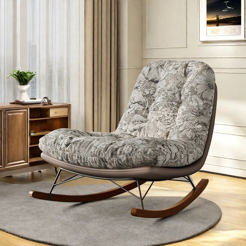 Chaise berçante en bois massif luxueuse et confortable
