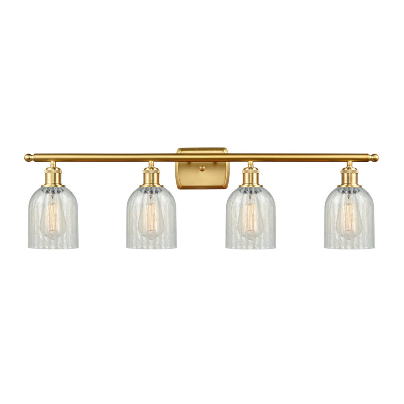 Éclairage de salle de bain à intensité variable 4 lumières Vella, Mouchette, Or satiné, Ampoule non incluse
