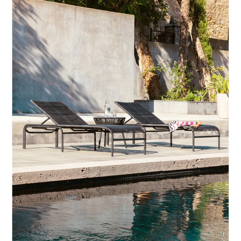 Loop Outdoor Chaise Lounge, Black