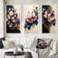 «Deep Pink and Blue Crocus Flower», 3 pièces sur toile-2125443422-2125443419