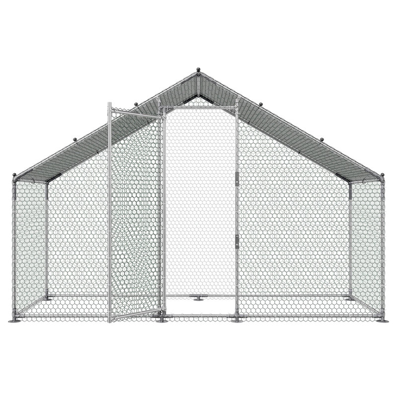 Poulailler sans rendez-vous avec housse imperméable, H 6,31 po x l 72,45 po x P 10,25 po, Argenté / blanc