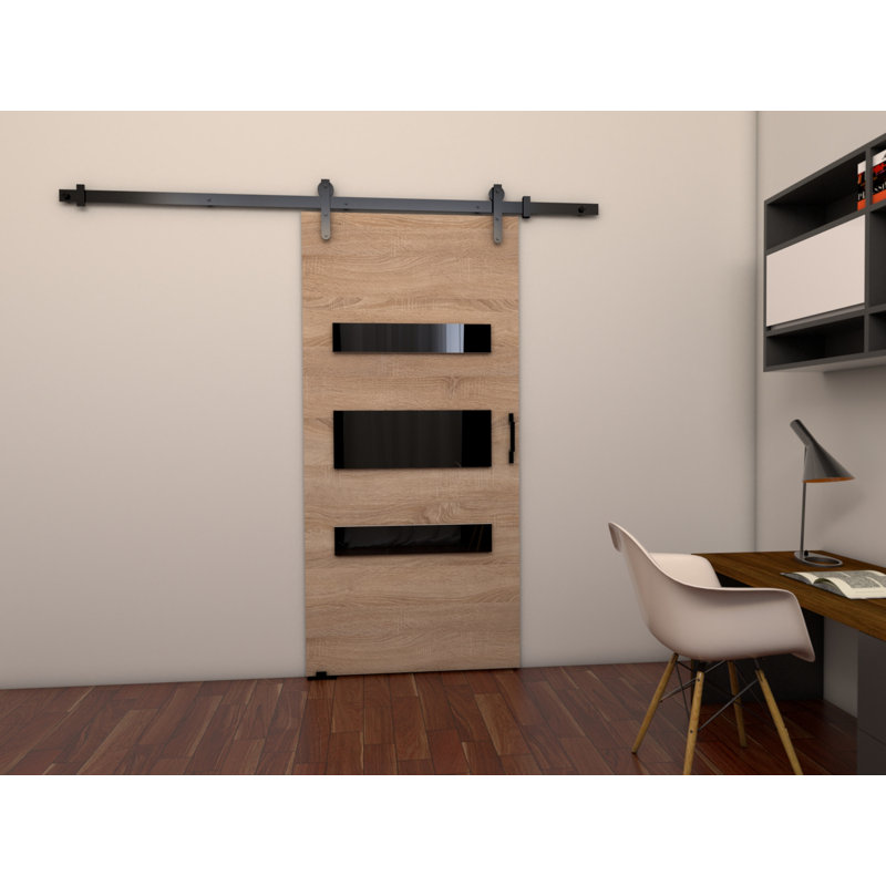 Lemaster Veneers Sliding Doors, 205cm H x 106cm W x 1.6cm D, Sonoma Oak