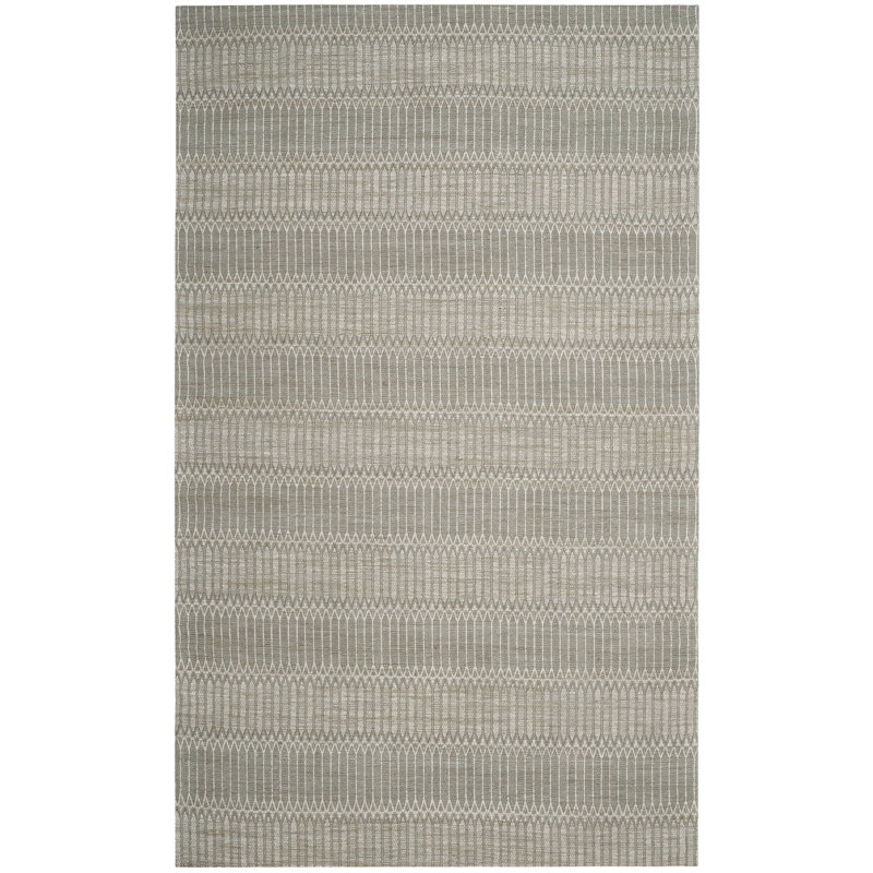 Amritpal Hand Loomed Bamboo And Viscose Geometric Rug, Rectangle 3' x 5'