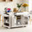 Fluted Kitchen Island with Trash Can Storage, Power Outlet, and Rolling Wheels for Modern Kitchens.-705650313