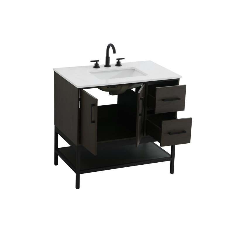 Meuble-lavabo simple 36 po, Brun moka