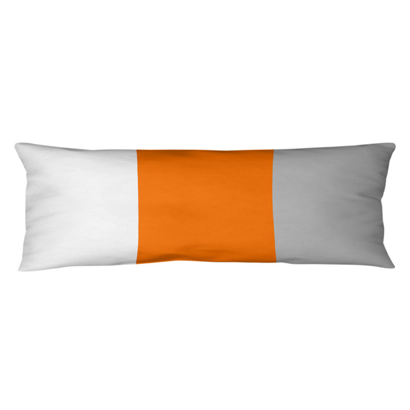 Abel Polyester Medium Pillow, Orange Middle/Silver