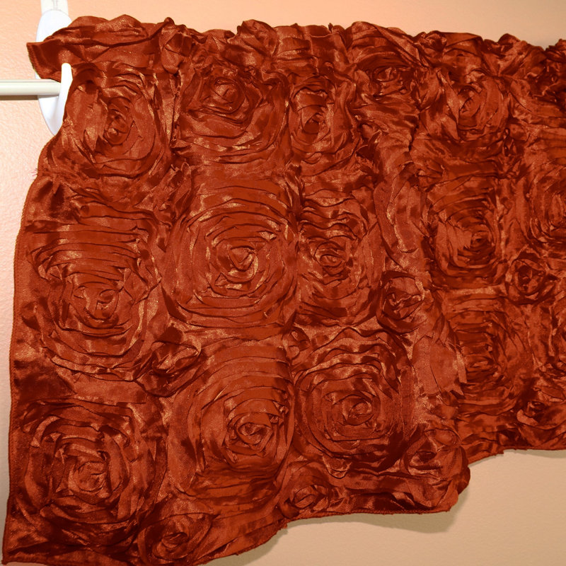 Floral Tailored Window Valance, 54" W x 16" L, Royal Blue