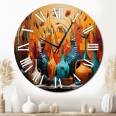 Horloge murale orange Boho Pottery Expressions I - Boho Pottery