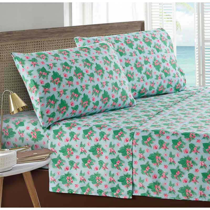 Ray Microfiber Floral Sheet Set, Full
