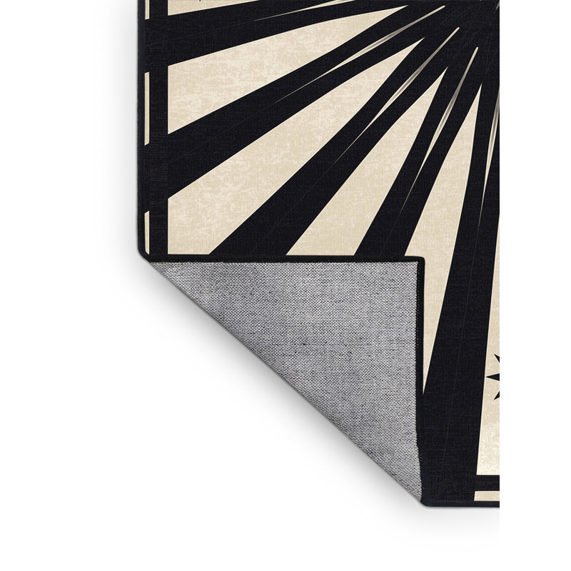 Tapis gris délavé à la machine Carlstadt, Carré 7 pi