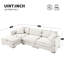 Canapé d'angle moderne et luxueux, 244 x 142 cm, en forme de L, revêtement en chenille, méridienne surdimensionnée, 4 coussins (dont 2 inclus), idéal pour la maison, le bureau ou un appartement. Coussin de dossier confortable, pieds argentés. Canapé d'angle Cloud.