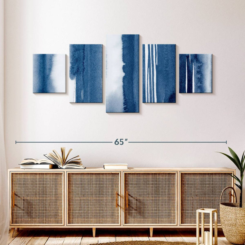Étude de couleur indigo, H 24 po x l 55 po