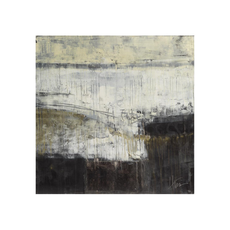 Noir et blanc II - Peinture, Couche de verre, H 47 po x l 47 po