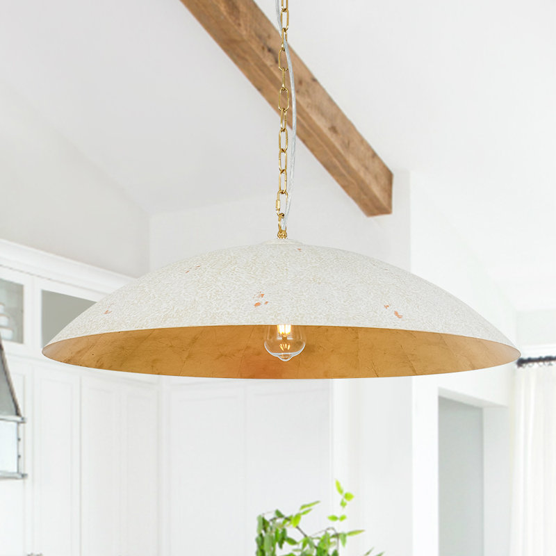 Alshat 1 - Light Dome Pendant, Distressed White