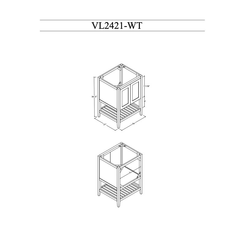 Disar 24" Single Bathroom Vanity Base Only in White