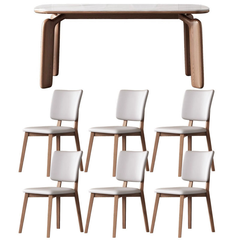 Ensemble de table de salle à manger de haute qualité, Blanc cassé / blanc, H 29,92 po x L 62,99 po x l 31,49 po