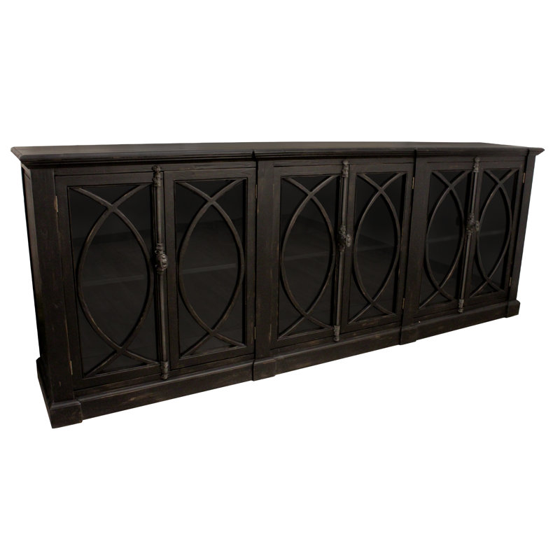 Wheatstone 6-Door Sideboard in Antique Black Finish on Pine Solid Wood