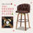  Swivel Brown Faux Leather 28.2'' Counter Stool with Solid Wood Frame-15567440-15567444
