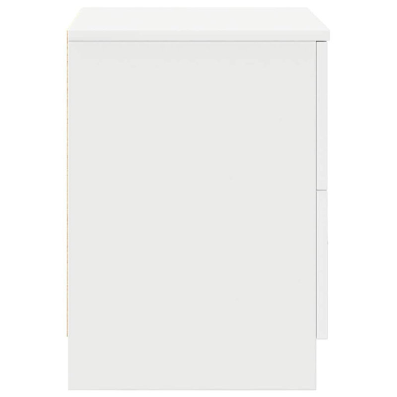 Bedside Cabinet With 2 Drawers, White, 1