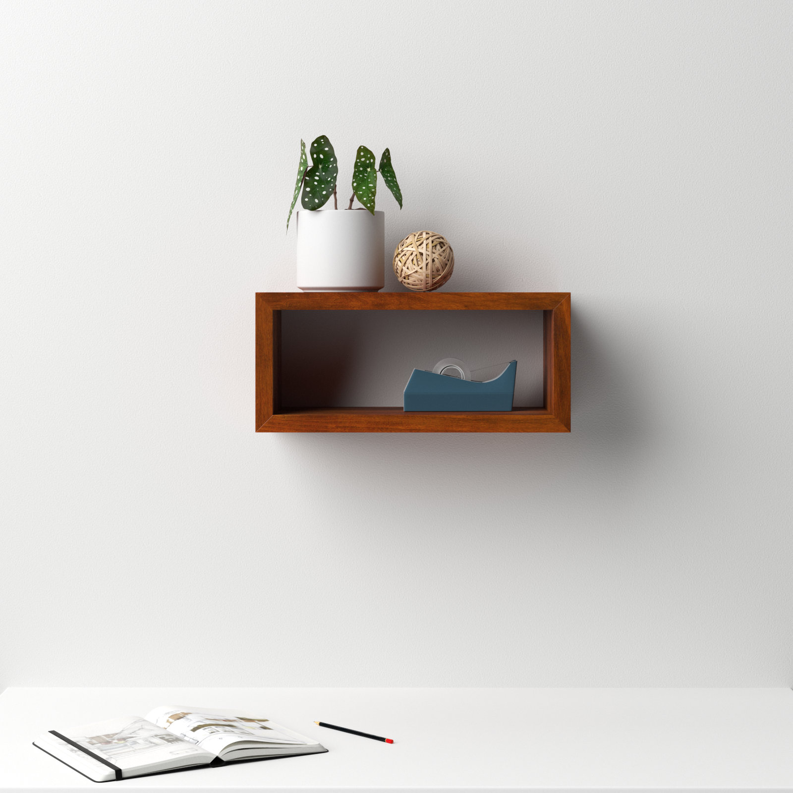 Robin 30" Floating Shelf, Walnut Brown, 8" H x 18" W x 8" D