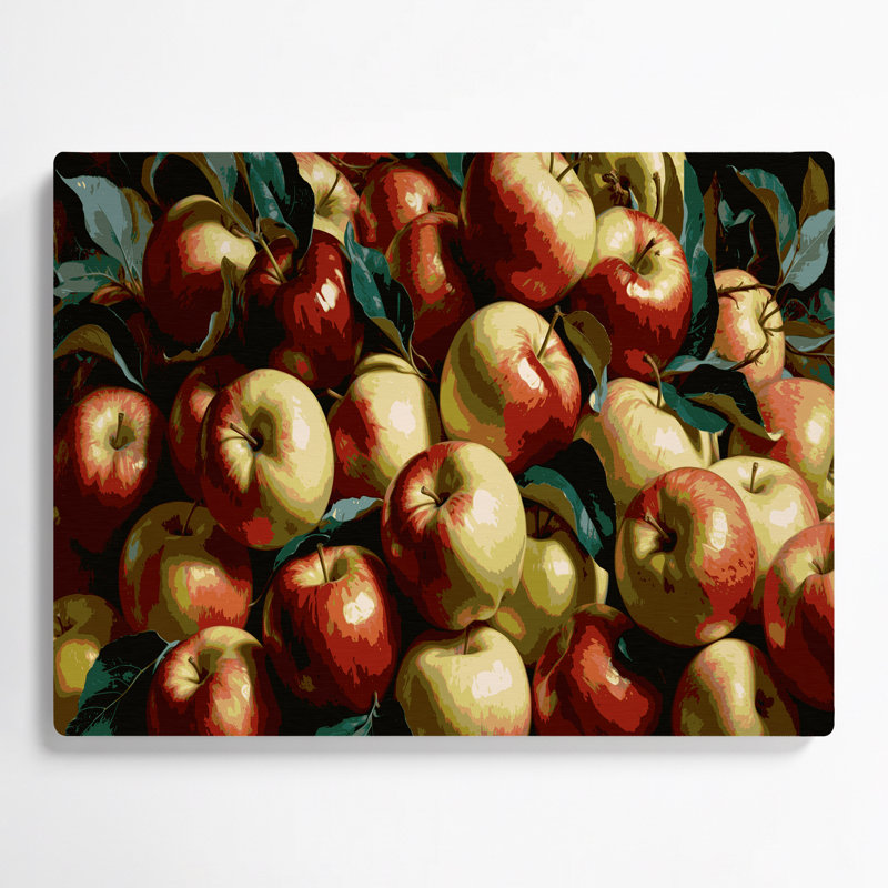 Art mural brun en forme de fruit pomme de Fuji, H 11 po x l 14 po