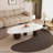 Minimalist Faux Marble Coffee Table, Luxury Irregular Design with Stainless Steel Legs for Modern Living Rooms