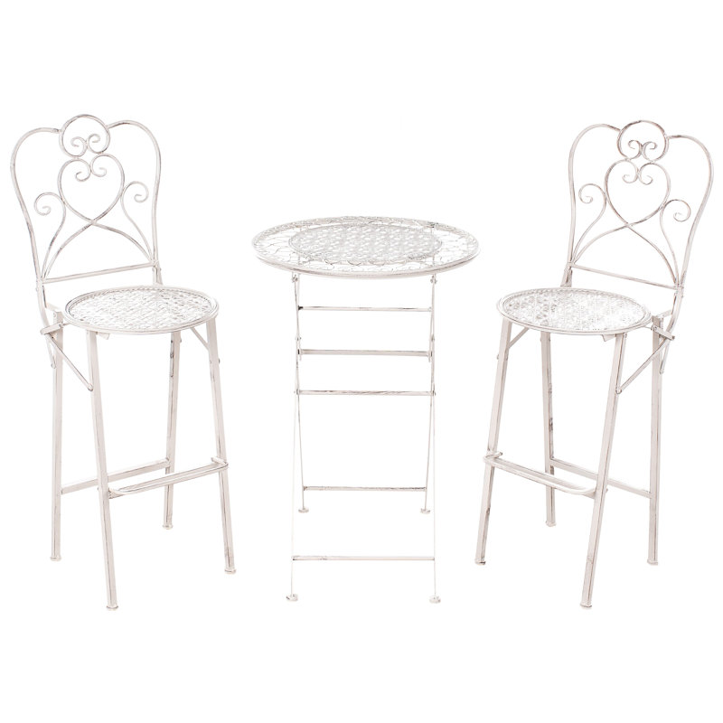 Trieste Lily Manor Bar Set with Iron Frame and Metal Outer Material