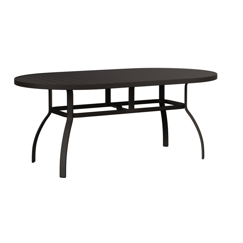 Berlin Gardens Murphy Aluminum 76″ Oblong Dining Table, Graphite Speckle