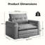 Fauteuil pivotant à 360° avec soutien lombaire, fauteuil pivotant avec assise profonde | Revêtement en similicuir souple, base pivotante en métal, gris, idéal pour la lecture et la détente, salon-751939905