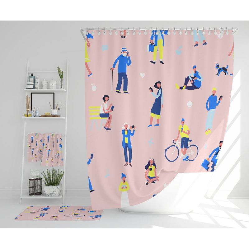 Natilynn Polyester Shower Curtain Set