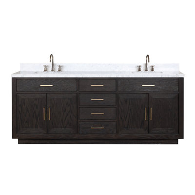 Ensemble de meuble-lavabo double en chêne l 84 po x P 22 po Abbey