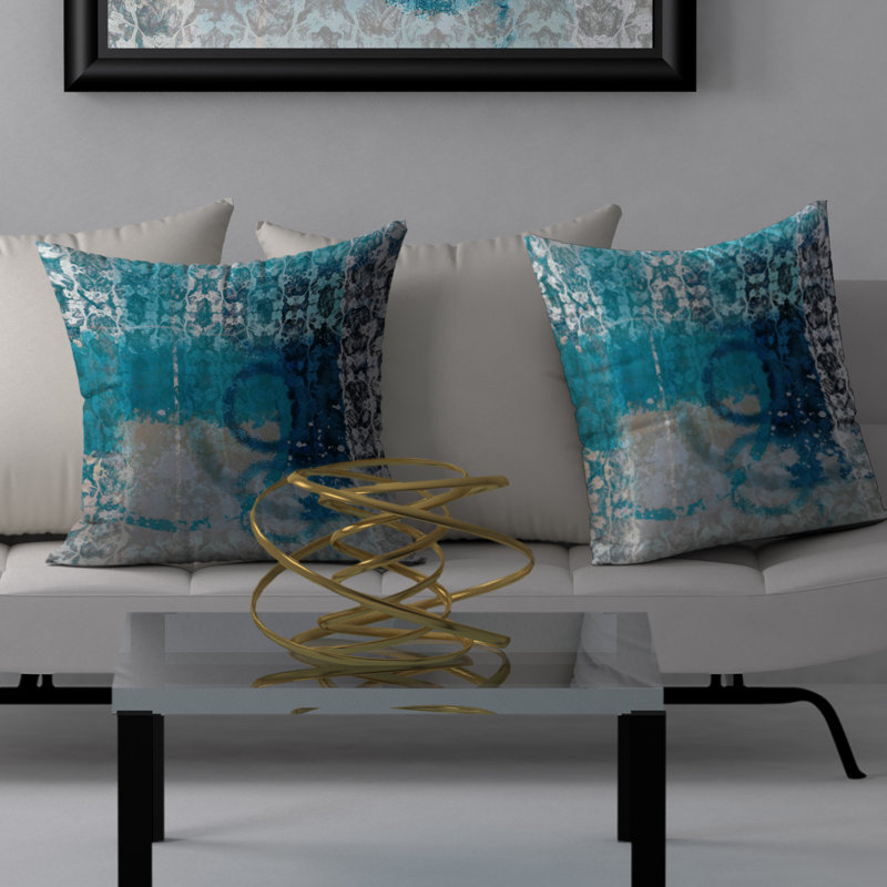 Abstract Throw Pillow, 18" H x 18" W x 5"D