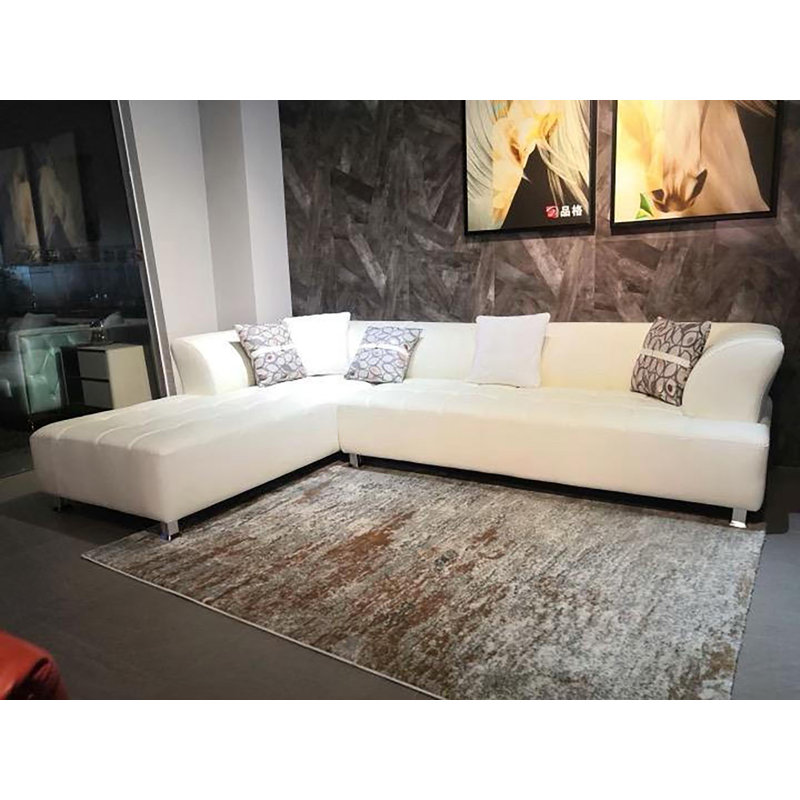 Henriquez Faux Leather L-Shaped Sectional, Black Faux Leather, Left Hand Facing