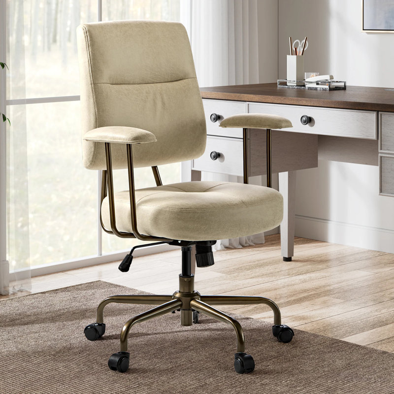 Chaise de bureau à coussin ultra doux, Beige