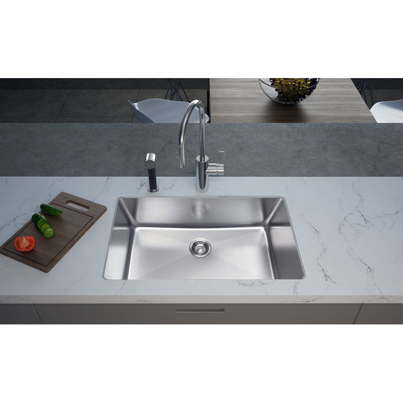 31" Large Single Bowl Undermount Sink