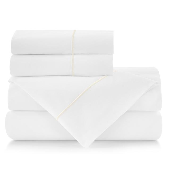 Boutique 200 100% Cotton Sheet Set, King Sheet Set with 2 Pillowcases, Pearl
