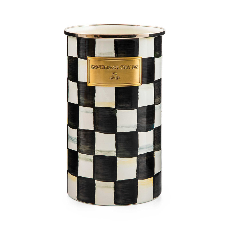 Courtly Check Check Utensil Crock, Black