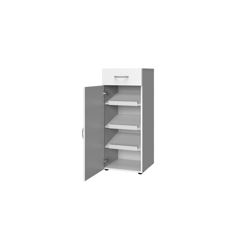6 Pair Shoe Storage Cabinet, White