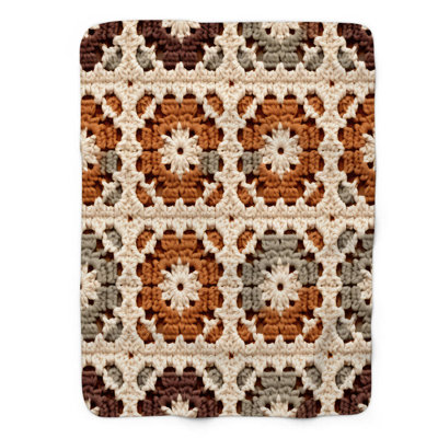 Boho Crochet Illusion - 1 Piece Premium Sherpa Bla Throw Blanket