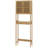 Bamboo Over The Toilet Storage Cabinet, Over Toilet Bathroom Organizer With Slatted Doors, Adjustable Shelf And Open Shelf