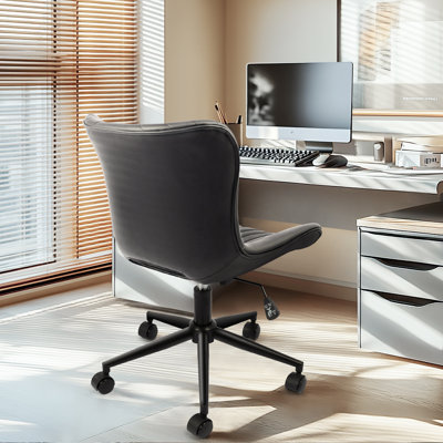 Petit fauteuil de bureau rembourré sans accoudoir