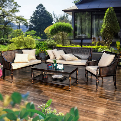 Bugra 6 - Person Outdoor Seating Group with Cushions by Bayou Breeze