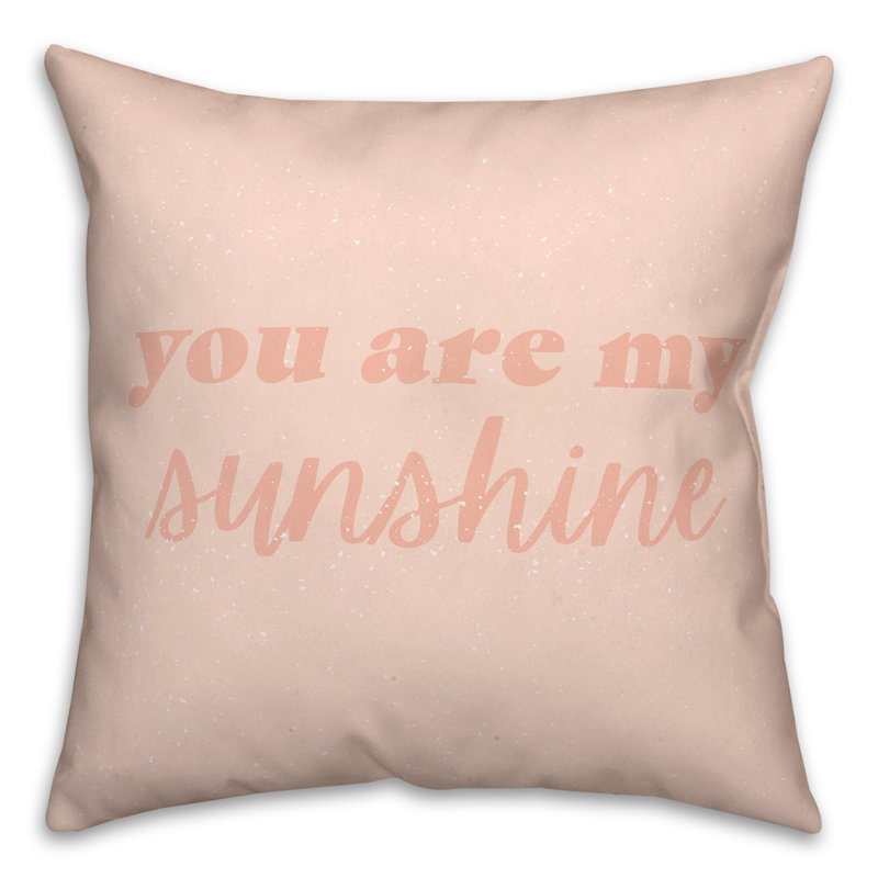 Coussin intérieur / extérieur You Are My Sunshine, H 18 po x l 18 po, Carré