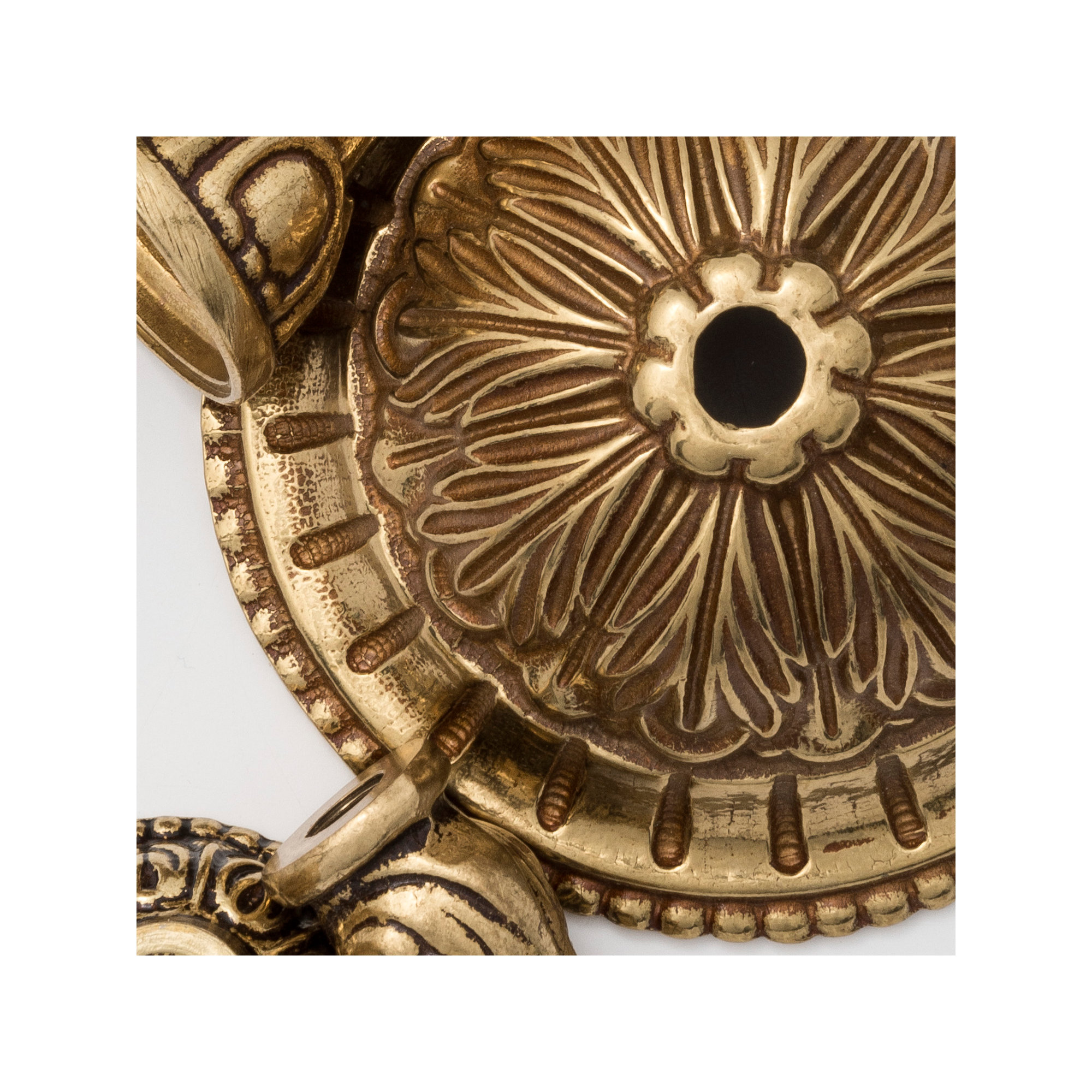 Linal 3 Light Crystal Flush Mount, Olde Brass