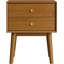 Table de chevet moderne Mid-Century avec 2 tiroirs, table de bout en bois massif, quincaillerie laiton rétro-108812892