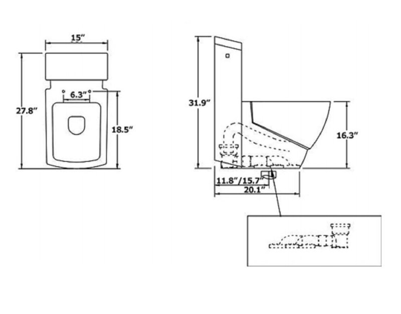 1.28 Gallons GPF High Efficiency One-Piece Toilet