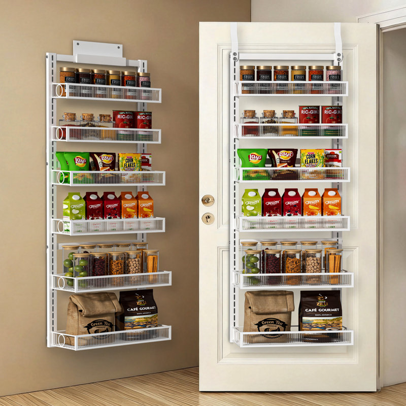 Support à épices avec panier réglable, Blanc, 6 niveaux