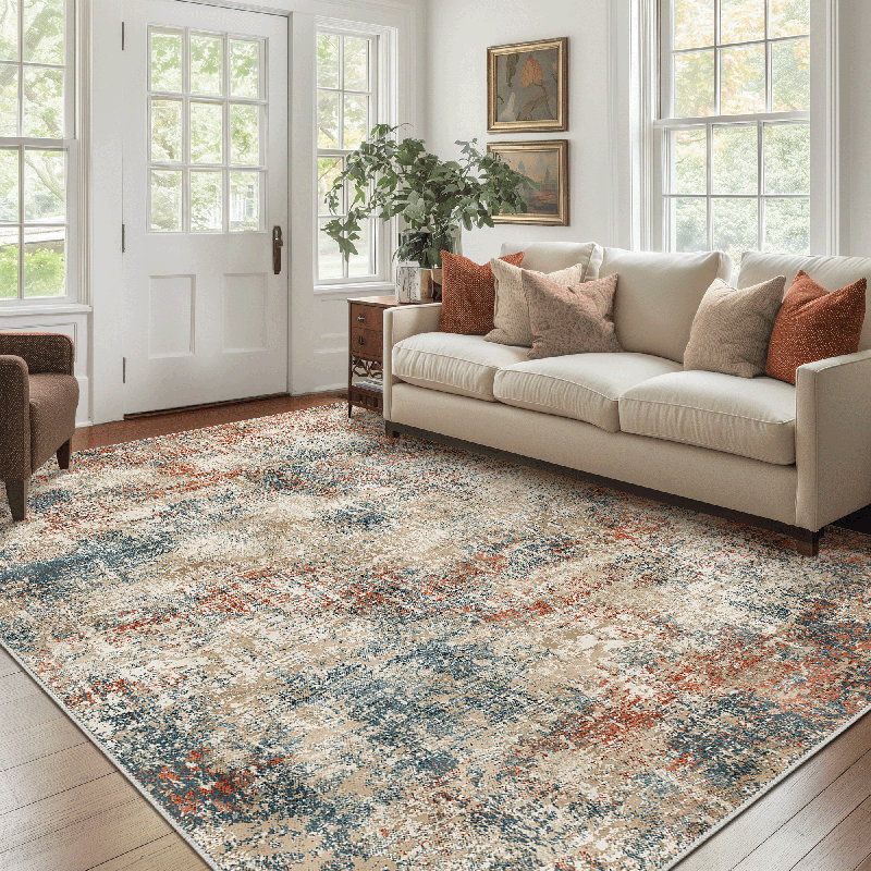 Performance Machine Washable Area Rugs, Rectangle 6' x 9', Multicolor