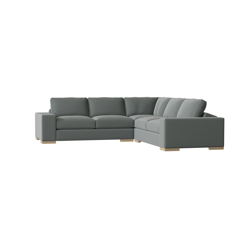 Brann Upholstered L-Shaped Sectional Symmetrical, Natural, Atlas Slate