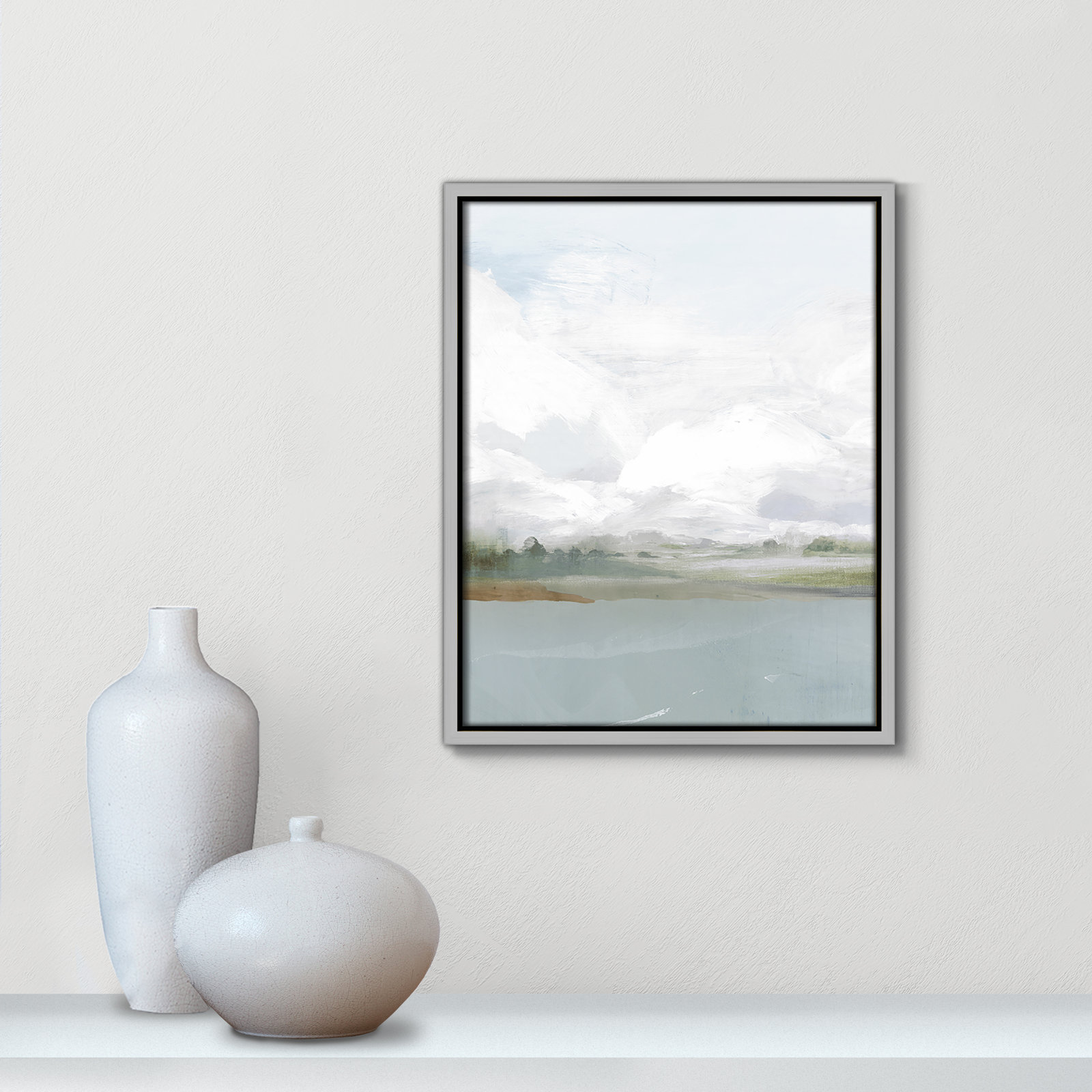 All Shore Painting, 15.5" H x 12.5" W, Silver